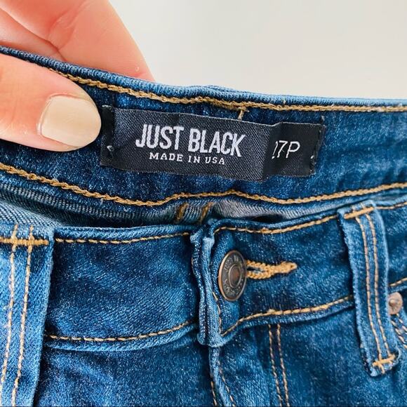 JUST BLACK Classic Blue Wash Distressed Ripped Skinny Low Rise Denim Jeans 27 P - Picture 3 of 11